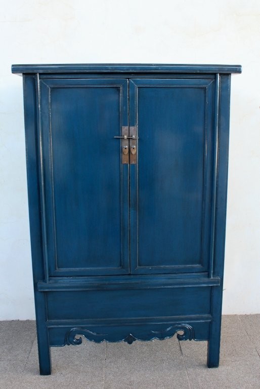 Tall Navy Blue 2 Door Cabinet